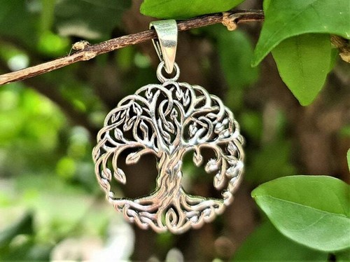 Tree of Life Pendant STERLING SILVER 925 Yggdrasil Norse Sacred Symbol Universe - Picture 8 of 8