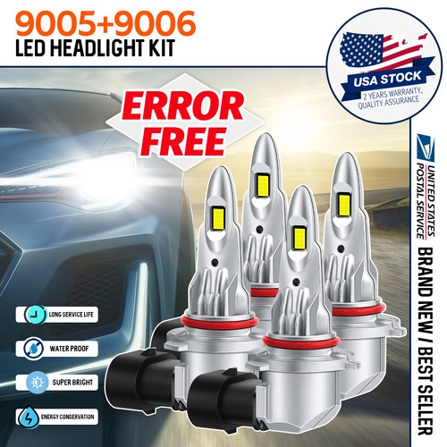 9005 9006 LED Headlight Kit 6500K Combo Bulbs Hi Lo - Foto 6