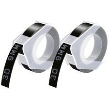 2PK 3D Emobssing Labels Refills Black 520109 For Dymo Organizer Xpress Pro 12696