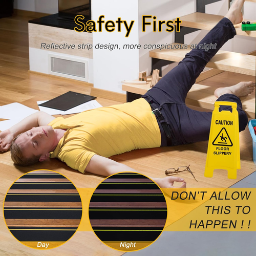 Anti-Slip Tape 4" X 60' Heavy Duty Grip Tape with Glow-In-Dark Strip, Waterproof - Picture 6 of 8