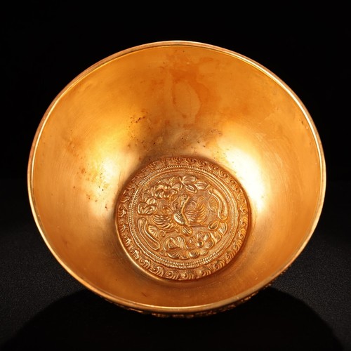 Collection chinese Antique Copper gilt handmade carven Hundred son pattern bowl - Picture 2 of 9