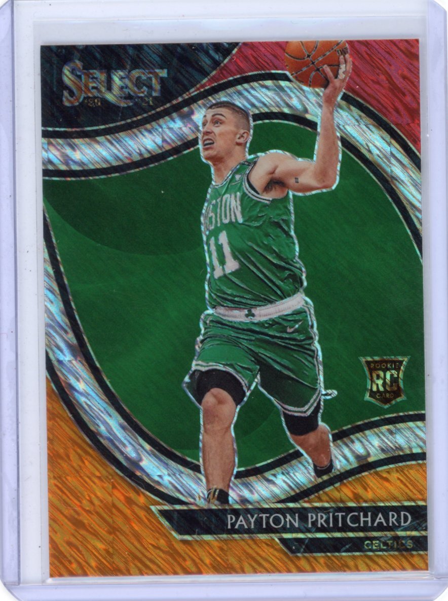 2020-21 Select Payton Pritchard Courtside Rookie Red White Orange Shimmer Prizm