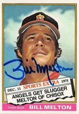 Bill Melton autographed baseball card (California Angels) 1976 Topps #309T