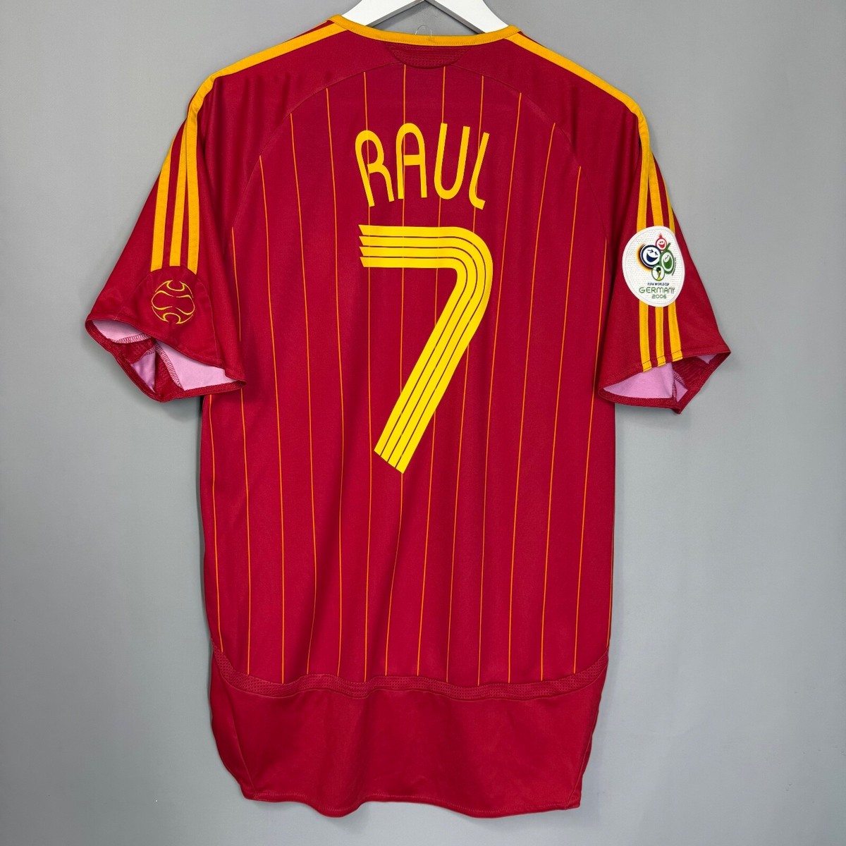 SPAIN NATIONAL TEAM 2006/2007 HOME FOOTBALL SHIRT #7 RAUL