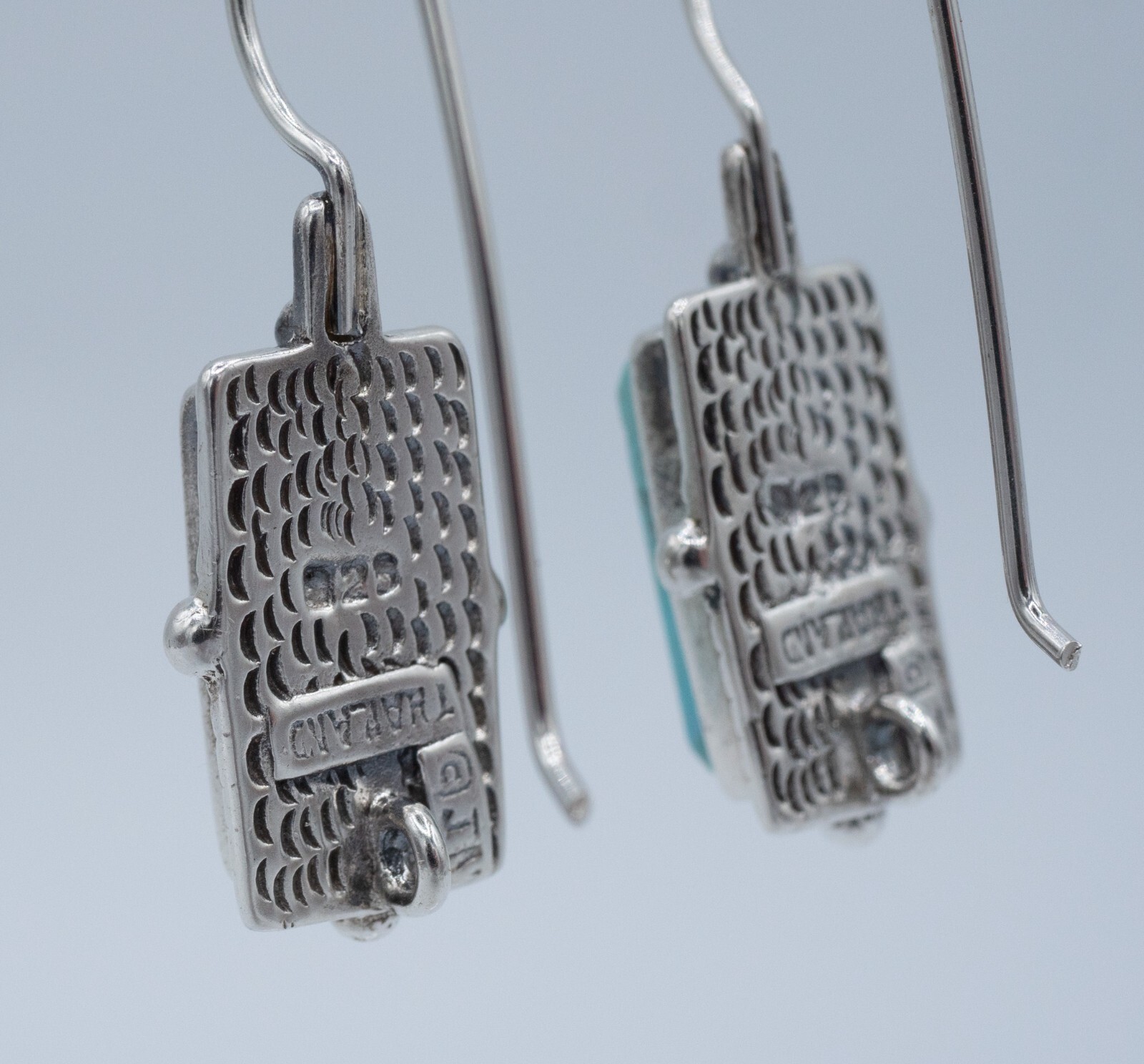 Sterling Silver 925 Western Rectangle Turquoise D… - image 5