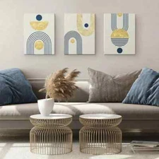 3pcs  Boho  Mid Century Modern Wall  Canvas Unframed