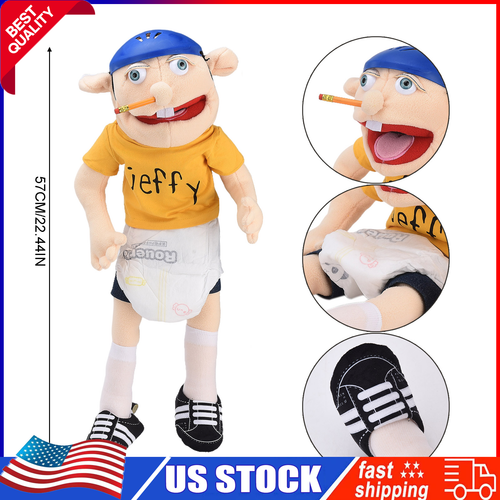 Jeffy Puppet Jeffy Hand Puppet Plush Toy Stuffed Doll Kids Birthday Gifts 60CM