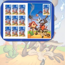 2000  WILE E. COYOTE & ROADRUNNER  Looney Tunes Booklet Die Cut / IMPERF # 3392