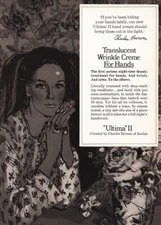 1970 Ultima II: Translucent Wrinkle Creme for Hands Vintage Print Ad