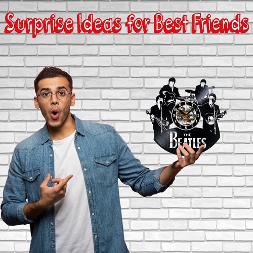 Beatles Vinyl Wall Clock Record Decor Gift Birthday Holiday Home Decor ... - Picture 2 of 5