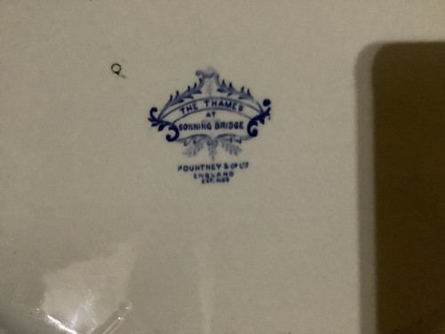 Vintage Pountney & Co. The Thames At Sonning Bridge England Platter 14 In. - Picture 3 of 3