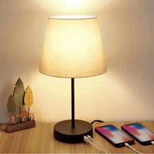 Maxvolador touch control table lamp with usb charging ports