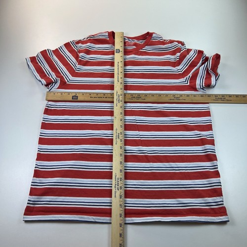 J Crew Shirt Mens 2XL XXL Slim Washed Red Striped Crew Neck Preppy - Picture 4 of 7