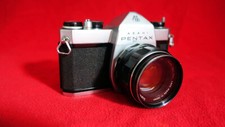 Asahi Pentax SP1000 35mm SLR Film Camera - Silver w Asahi Super-Takumar 1/2 Lens