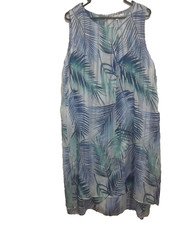 NONI B  Dress  Womens  Size 14  Blue Chiffon Lined   Blue Sleeveless Fern Casual
