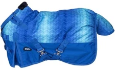 Miniature Horse Heavy Winter Turnout Blanket - 1200D - 36"-51" - Chevron Blue