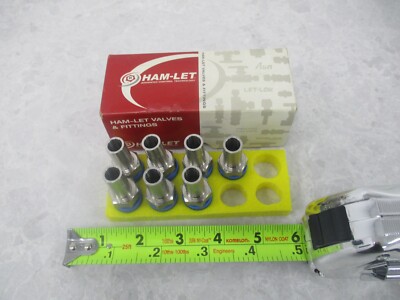 LOT OF 7 HAM-LET 739LMR SS 12MM X 3/8 TUBE FITTINGS, V0613