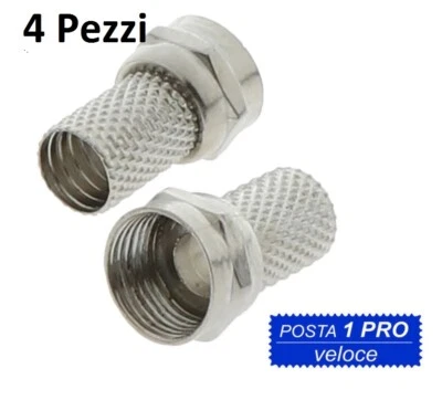 GBC 4 pezzi Connettore a vite Satellitare per Cavo Coassiale RG6/U Antenna TV