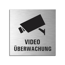 Schild Videoüberwachung 120x120 mm Aluminium...