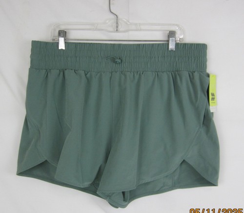 Women's All In Motion High Rise Flex Shorts Green XL - Picture 6 of 12
