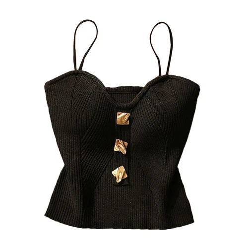 Damen-Strickweste Sommer-Spaghettiträger-Tanktop Solides Leibchen DE - Bild 5 von 17