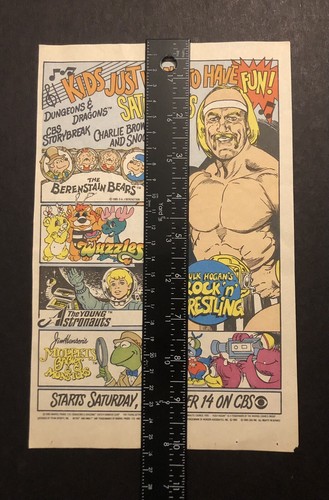 Dibujos animados Rock N Wrestling de 1980 Hulk Hogan Muppet bebés rompecabezas anuncio de cómic 0C25 - Imagen 2 de 3