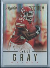 2012 Absolute Cyrus Gray SPECTRUM GOLD RC ROOKIE CARD #121 21/25 CHIEFS