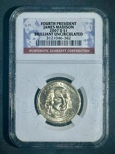 2007-D James Madison Fourth President *  $1 * Brilliant *Uncirculated *NGC NICE!