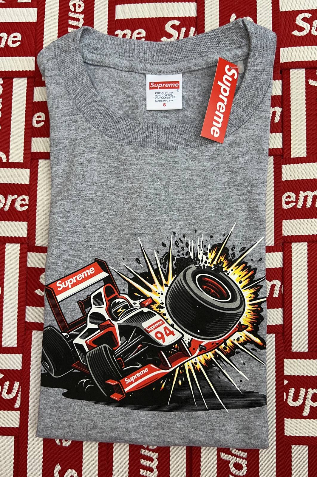 T shirt Supreme Crash ! FW21 ! Gris bruyère !!!Petit neuf avec étiquettes !!!Super Rare !!!!!!