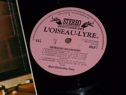 1975 UK Decca L'Oiseau - Lyre Cherkassky Kaleidoscope piano recital Near Mint - Picture 4 of 4