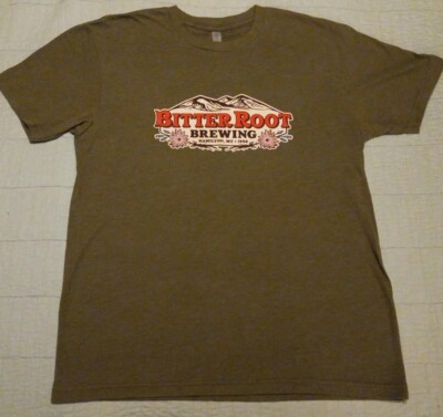 Men's Medium Next Level Green Bitter Root Brewing Co. Graphic Beer T Shirt