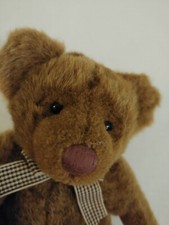 Russ Berrie Bear Winslow Brown bear w/ Bow Plush Stuffed Animal pre-owned