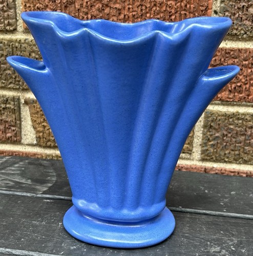 Vintage Blue Art Deco Table Vase - Pottery - Home Decor - 第 1/4 張圖片