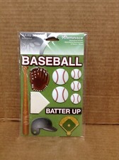 Reminisce Dimensional Sports BASEBALL Scrapbook Stickers Scrapbooking BAT BALL