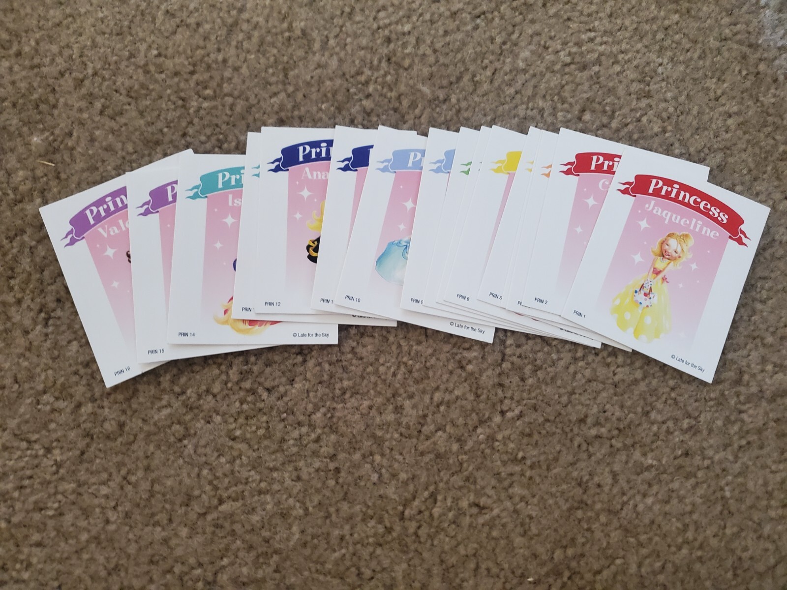 PrincessOpoly replacement game parts including character cards by Late For The Sky Games