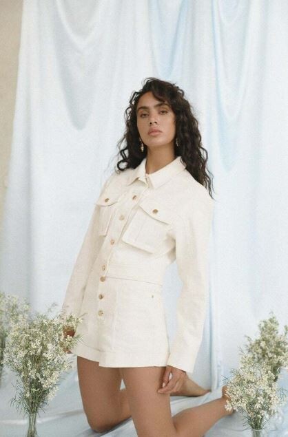 ALTRA SIGNIFICANT OTHER JENNY JEAN giacca crema denim prezzo al pubblico $269 nuova con etichette donna taglia 6