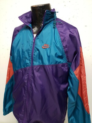 Vintage Nike Gray Tag Windbreaker Track Jacket TEAL / PURPLE