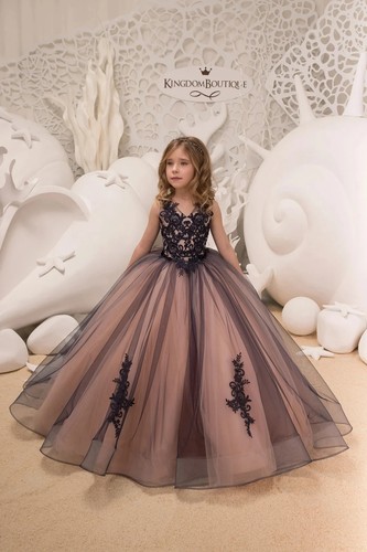 New 3D Floral Child Flower Girl Dress for Wedding Fluffy Gown Kid Princess Party - Picture 15 of 21