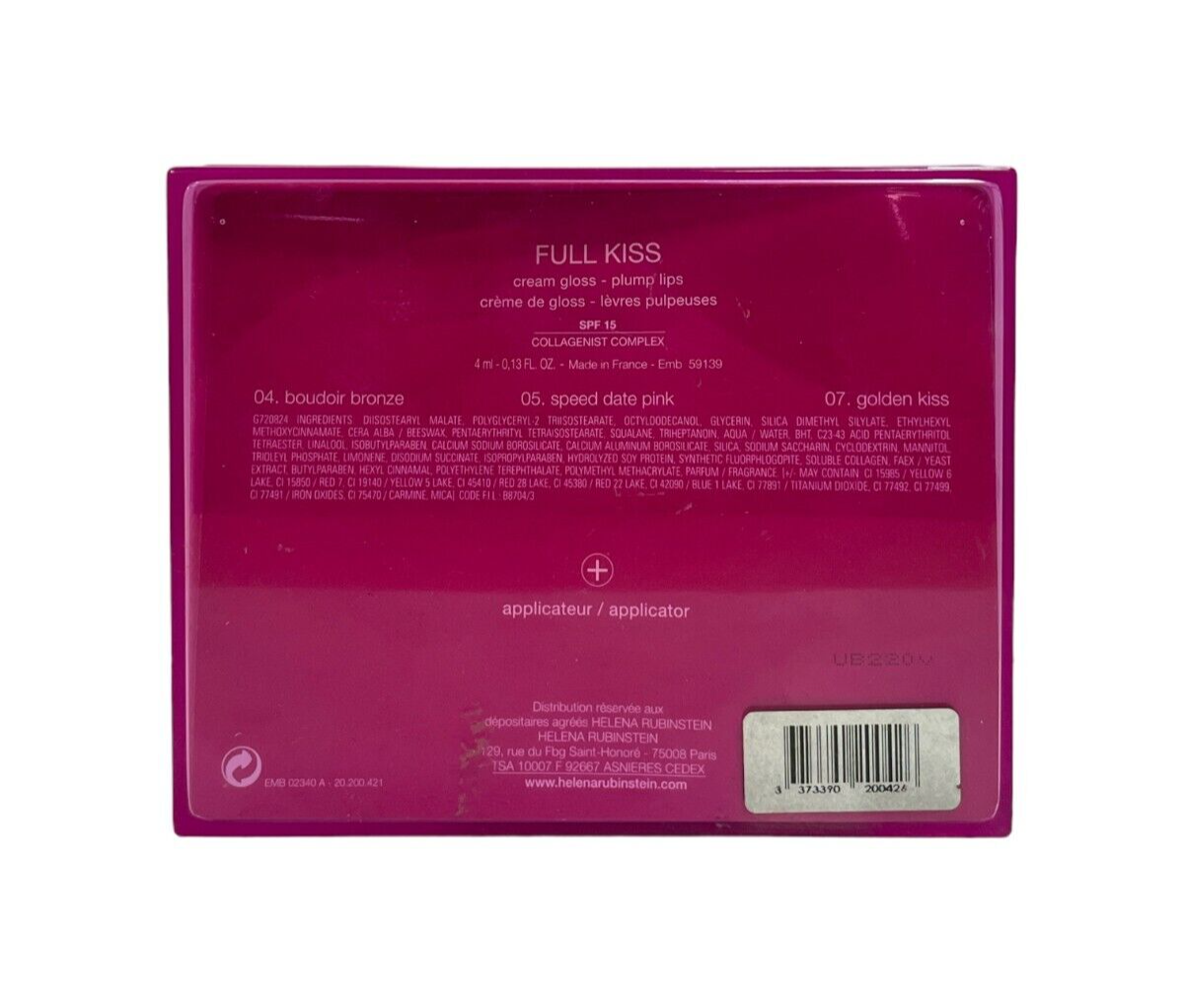 Helena Rubinstein Full Kiss Favorites Cream Gloss/Plump Lip SPF15