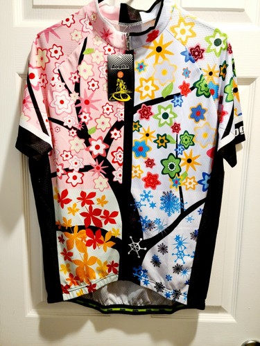 Aogda Cycling Jersey Womens XL New with tags Floral 4 Seasons Zip front - Picture 2 of 9