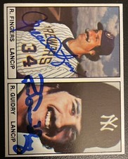 ROLLIE FINGERS & RON GUIDRY Dual Autograph - 1982 MLB All Star Game Insert