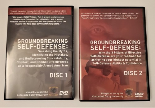 GROUNDBREAKING SELF-DEFENSE Concealed Carry University DVD Discs 1 & 2