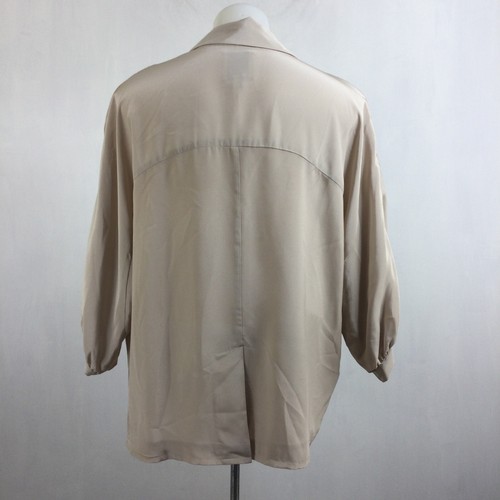 Anthropologie Odille Womens Silk Open Blazer Jacket Cream Size Medium - Picture 3 of 8