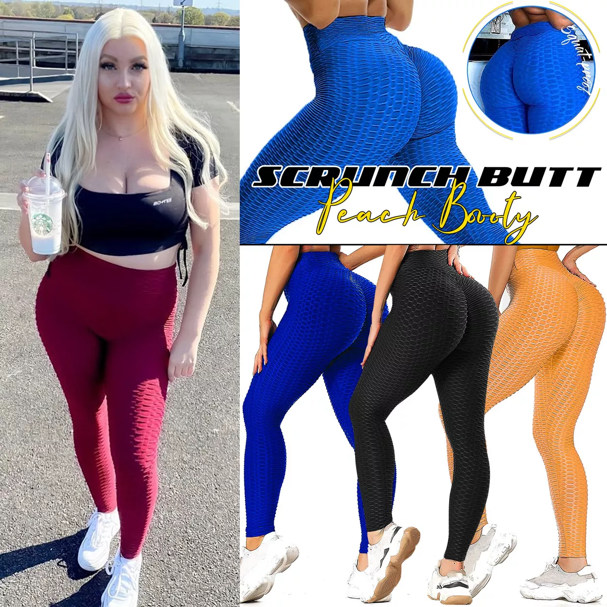 Mujer Leggings Anticelulitis Yoga Trasero Nalgas Levantar SPORTS Gimnasio  Shorts