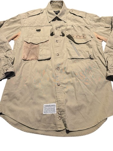 Willis Geiger Vintage Tan Convertible Fishing Safari Vest Jacket Mens Medium - Picture 2 of 18