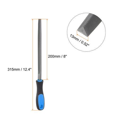 Triangular File 8" High Carbon Steel Double Cut Hand Rasp W Plastic Handle - Picture 2 of 5