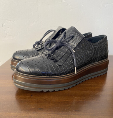 Weekend Max Mara Crocodile Platform Shoes SZ 40 US 10 Convertible