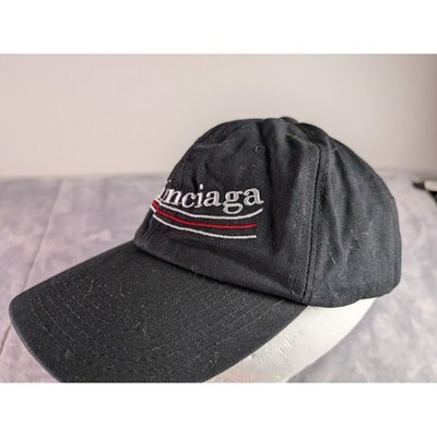 Balenciaga Political Campaign Logo Baseball Cap Black Cotton Made