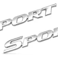 2PCS 3D Metal Sport Emblem for Car, Premium Decals Emblem, Trunk Fender silver