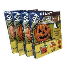 VTG LOT OF 4 1989 SunHill Halloween Giant Stuff A Pumpkin Leaf Bag 56”x60” NEW